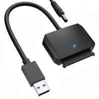 Cavo Convertitore USB 3.0 SATA III a USB-A 5Gbps per HDD/SSD da 2.5"/3.5" con Spina EU e Materiale PVC