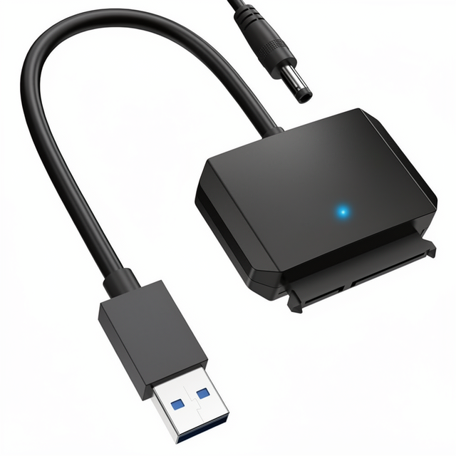 USB 3.0 SATA III to USB a Converter Cable 5Gbps for 2.5"/3.5" HDD/SSD with EU Plug and PVC Material