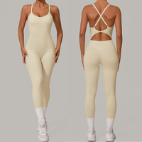 Combinaison de yoga sans couture personnalisée OEM pour Pilates, gym, avec effet push-up, respirante, pour l'entraînement