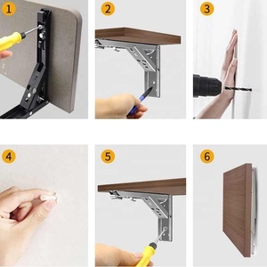 Serbest bırakma katlanabilir kol Space Savin yüksek kalite 2 adet için katlanır braketi raf masa masası duvara monte destek katlanabilir uzun - Product Image 5