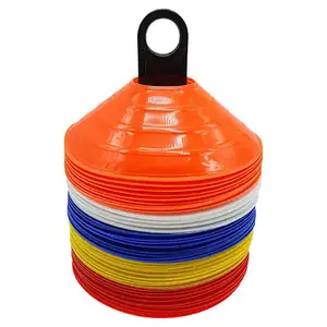 Conjunto de cones de agilidade para futebol, equipamento de futebol com logotipo personalizado para serviços pesados, com furos, cone de disco de agilidade