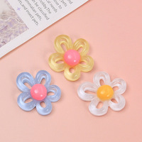 Breloques en résine ajourées motif fleur dessin animé, accessoires DIY pour coque de téléphone et pince à cheveux