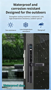 Serrure intelligente Glomarket Tuya en aluminium avec empreinte digitale biométrique, mot de passe et carte-clé pour portes coulissantes à tirer et pousser - Product Image 2