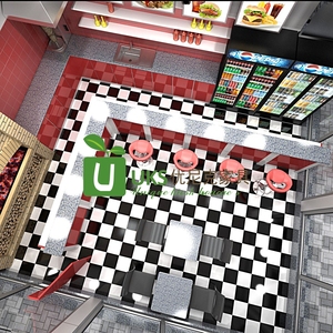 Comptoir <span class=keywords><strong>d</strong></span>'exposition en forme de L rouge personnalisé pour les magasins de restauration rapide, meubles en acier inoxydable pour les magasins de nourriture, design de <span class=keywords><strong>magasin</strong></span> de restauration - Product Image 2