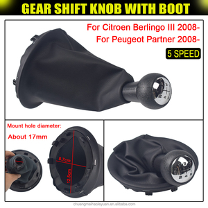 Perilla de palanca de cambios de coche de cuero PU, cubierta de <span class=keywords><strong>maletero</strong></span> de polaina para Citroen <span class=keywords><strong>Berlingo</strong></span> III MK3 y Peugeot Partner 2008-2021 - Product Image 6