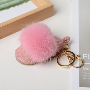 Porte-clés <span class=keywords><strong>Mini</strong></span> Pantoufles en Fourrure Elera MJ202607992 – Adorable Dessin Animé Tendance en Peluche Douce, Fourrure de Vison et <span class=keywords><strong>Laine</strong></span> – Cadeau d'Anniversaire/Nouvel An - Product Image 2