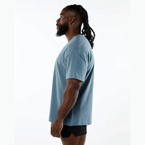 Luxury Men's Oversize 100% Cotton T-Shirt Customizable Logo High Quality Heavyweight Eco-Friendly Breathable <b>Long</b> T-Shirt - Product Image 3