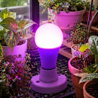 Ampoule LED de culture E26 120V à spectre rouge et bleu, dimmable, sans scintillement, pour plantes d'intérieur, semis et floraison
