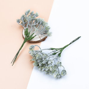 6 pz piccole foglie fatte da te raccogliere piante artificiali floccate per la disposizione dei muri di fiori - Product Image 5