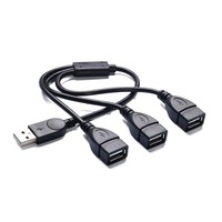 Cable Divisor OTG USB de 3 Puertos, Tipo C Hembra a USB A o 3 USB Hembra, 5V 3A, Carga y Sincronización, 30cm, Se Acepta OEM