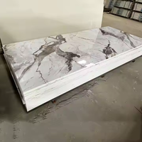 Panneau mural en PVC stratifié brillant, imperméable et ignifuge, effet marbre, pour la décoration intérieure d'hôtels - Vente en gros usine