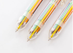 Stylo bille personnalisé en plastique ABS transparent, 8 couleurs, avec logo imprimé, idéal pour la papeterie étudiante (vente en gros) - Product Image 4