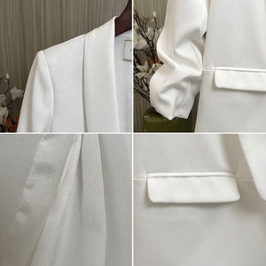 <strong>Ladies</strong> 3/4 Ruched Sleeve Open Front Blazer Casual Lightweight Office <strong>Suit</strong> Jacket Elegant Women Business Workwear Blazer - Product Image 5