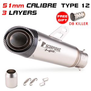 51mm universel motos <span class=keywords><strong>silencieux</strong></span> modifié <span class=keywords><strong>MT09</strong></span> Ninja400 CBR1000 Z1000 S1000RR SC Explosion rue tuyau d'échappement C23 - Product Image 4