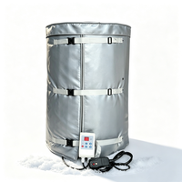 Chauffe-tambour gris 55 gallons 120V 1500W avec thermostat réglable 150°F température max. Convecteur portable à poser au sol, chauffage isolé