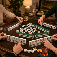 Jeu de Mahjong Américain Thème Golf 160 Tuiles Design Cocktail Joker Boîte Cadeau Luxe en Acrylique Soirée Jeu en Famille Personnalisé