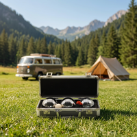 Boules de pétanque de haute qualité en acier chromé argenté, 3 pièces, avec étui en aluminium, légères, durables, pour les sports de plein air