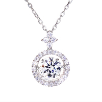 Suowei Luxus Damen Halsketten Runde Zirkon Moissan ite Diamant Sterling Silber Schmuck Weißgold Valentinstag Anhänger