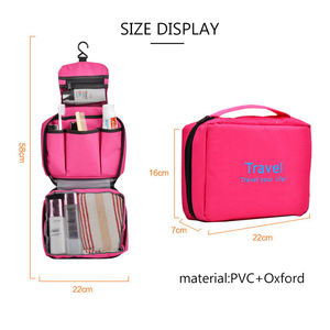 Bolsa de Cosméticos Colgante de Gran Capacidad, Resistente al Agua, con Cierre y Patrón de Letras, de Oxford 300D, con Gancho para Viaje - Product Image 4