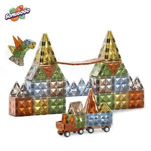 SL Unique Creative Design Colorful DIY 100pcs Castle 3D Construction Magnet Building Blocks Sticks Sets Other Educational Toys