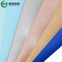 Prix pas cher nouveauté Rexine litchi Grain en relief cuir synthétique tissu d'ameublement en cuir pour sacs canapé siège meubles
