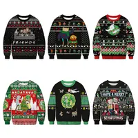 थोक बुना हुआ एक्रिलिक के साथ बदसूरत क्रिसमस स्वेटर मजेदार हिरण क्रिसमस स्वेटर यूनिसेक्स क्रिसमस जम्पर