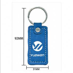 Porte-clés en cuir personnalisé promotionnel, porte-clés de voiture de luxe en cuir PU multi-formes avec logo - Product Image 6