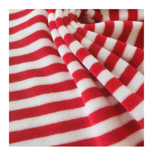 Wholesale 250gsm Combed Yarn Dyed <b>Knitted</b> Velour Fabric 80% Cotton 20% Polyester Striped Velvet Roll - Product Image 2