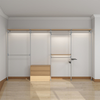 Armoire ouverte amovible en alliage d'aluminium métallique-Organisateur de vêtements debout réglable grande capacité Design moderne pour le salon