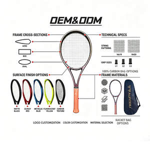 Raqueta de Tenis OEM 100% Fibra de Carbono sin Cuerdas, Ligera y Profesional para Entrenamiento de Adultos - Product Image 2