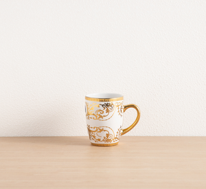 Service de table élégant en porcelaine blanche avec décor doré royal, bordure dorée électroplaquée, imprimé rose, assiettes et tasses pour la cuisine domestique - Product Image 6