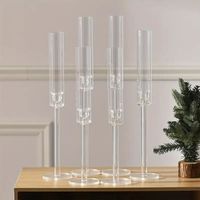 Décoration de mariage, porte-bougie en acrylique, style américain, luxe léger, centre de table romantique pour dîner aux chandelles et décoration intérieure