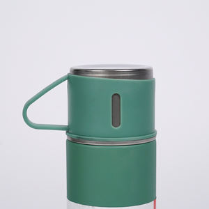 Flacon à vide de 500ml avec tasses assorties <span class=keywords><strong>Gourde</strong></span> d'eau Ensemble de verres portables en acier inoxydable - Product Image 2