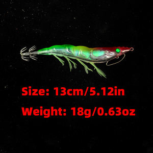 Señuelo de camarón biónico luminoso 3,5 # señuelo de Pesca de Mar de madera de cuerpo suave con anzuelo de calamar brillante para agua salada - Product Image 4