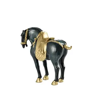 Chinês Pequenos Ofícios Do Metal OEM Personalizado Teal Azul Cobre Bronze Estátua Do Cavalo