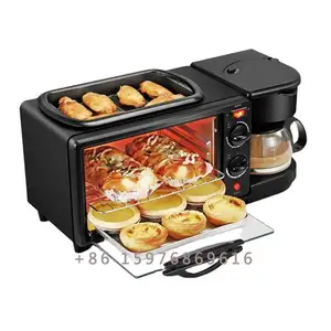 Hot sale 3 in 1 breakfast makers multifunctional machine with coffee maker toast oven cooker frying pan breakfast maker