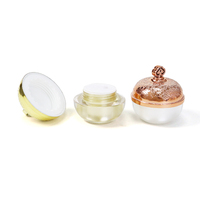 Pot à crème de luxe en forme de couronne, contenants et emballages cosmétiques dorés, pot à crème pour le visage en acrylique pour soins de la peau
