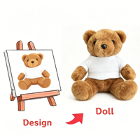 Porte-clés en peluche mini ours en peluche personnalisé - Peluche super douce style anime, rembourrage en coton PP, emballé sous vide, logo personnalisé