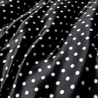 Tissu en soie imprimé numérique 22 Momme, crêpe satin uni, 100% soie de mûrier, motif pois marbré, 90 GSM pour robes de mariée