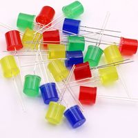 Diodes Led à dessus plat de 10mm Diodes électroluminescentes Led à dôme rond de 10mm Rouge Vert Bleu Jaune Orange avec lentille diffuse de couleur