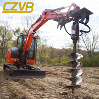 Perforadora Hidráulica de Servicio Pesado de 300 mm para Excavadoras Mini de 3-5 Toneladas, para Perforación de Agujeros en la Tierra