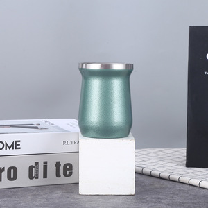 8 Oz de altura de doble pared con aislamiento de acero inoxidable Color Big Tea Yerba Mate Mugs Espresso Tumbler Cup con Black Mate Color - Product Image 6