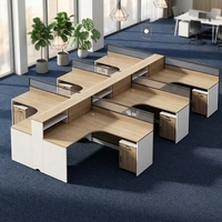 Bureau de travail modulaire moderne et solide pour le bureau ou l'étude, panneau de mobilier en bois convertible provenant d'un immeuble de bureaux
