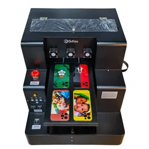 Giftec A3 A4 Multifunktionaler LED-UV-Flatbettdrucker C+w+lack Telefonhülle Glas Holzzylinder Flaschendrucker für kleine Unternehmen