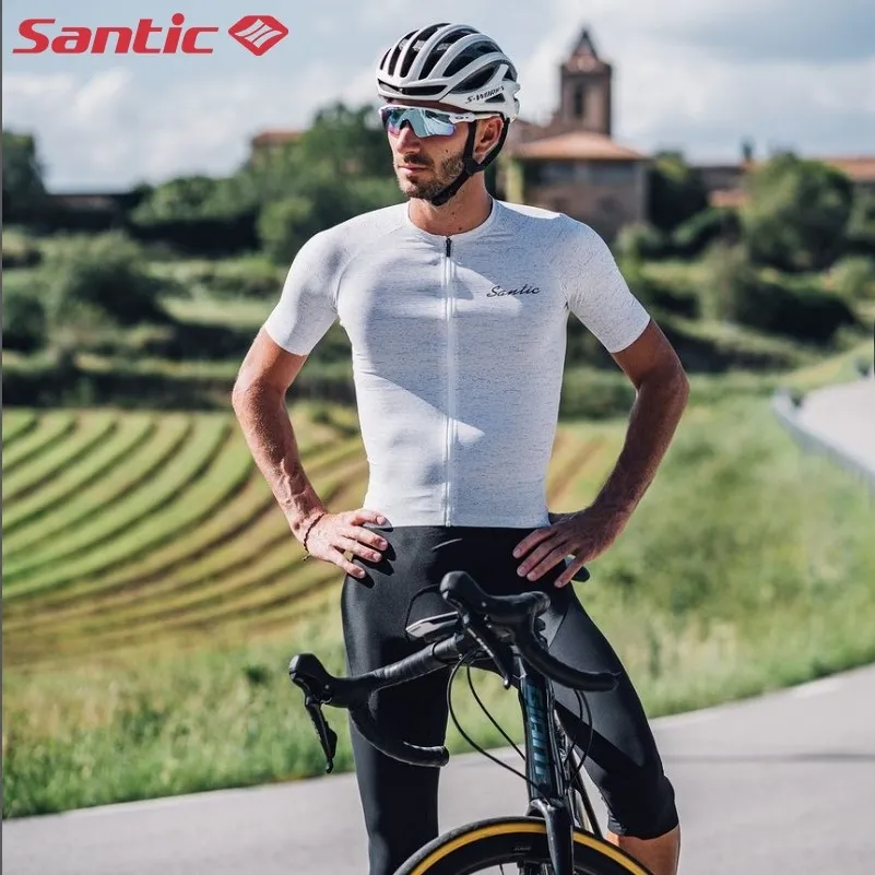 Santic新着ODMOEMカスタムバイクトップユニセックス3Dカッティング半袖クイックドライカスタム軽量サイクリングジャージ