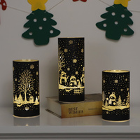 Lampe de table en verre à LED multicolore pour Noël