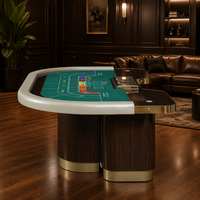 Table de jeu de Baccarat ovale de luxe moderne BBY Professional, qualité casino, structure en bois massif, feutre personnalisé, pour clubs de jeux, 4/6 joueurs