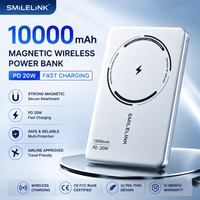 Batterie externe magnétique sans fil premium 10000 mAh, charge rapide PD 20W, ultra-mince en aluminium, chargeur portable, OEM ODM, logo personnalisé
