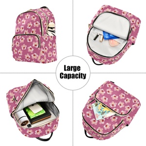 Hawaii Hau Quilted Polyester <b>Backpack</b> Casual College School Bag Waterproof Travel Custom Pink Flower Laptop Women <b>Backpack</b> - Product Image 5