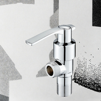 Robinet d'angle en alliage de zinc Jooka au design moderne 1/2 pouce avec robinets à débit contrôlé Accessoires de salle de bain